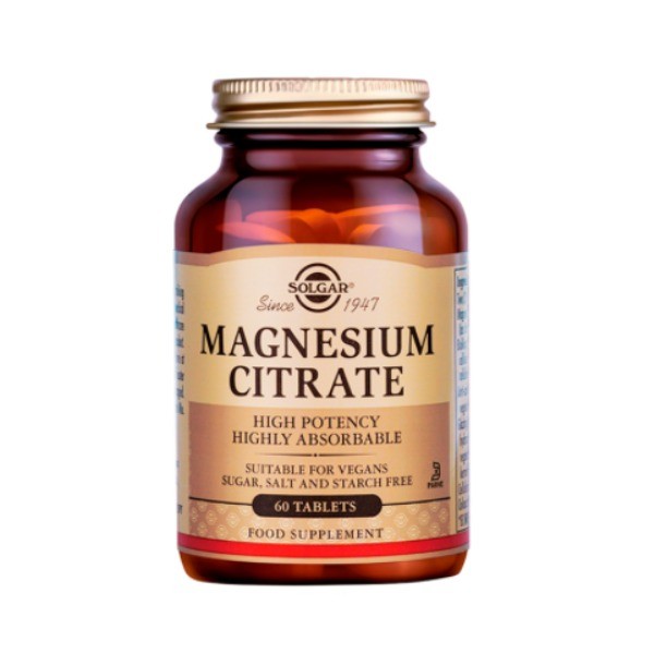 SOLGAR MAGNESIUM CITRATE 200MG  TABS 60S