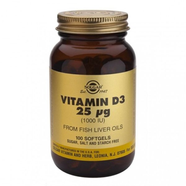 SOLGAR D-3 1000 IU SOFTGELS 100S