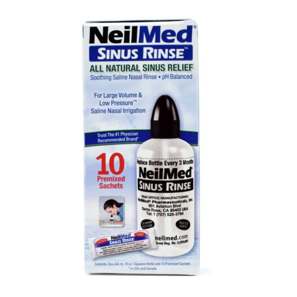 NeilMed Sinus Rinse Kit 1 Ρινική Συσκευή Πλύσης Με 10 Ανταλλακτικά Sachets