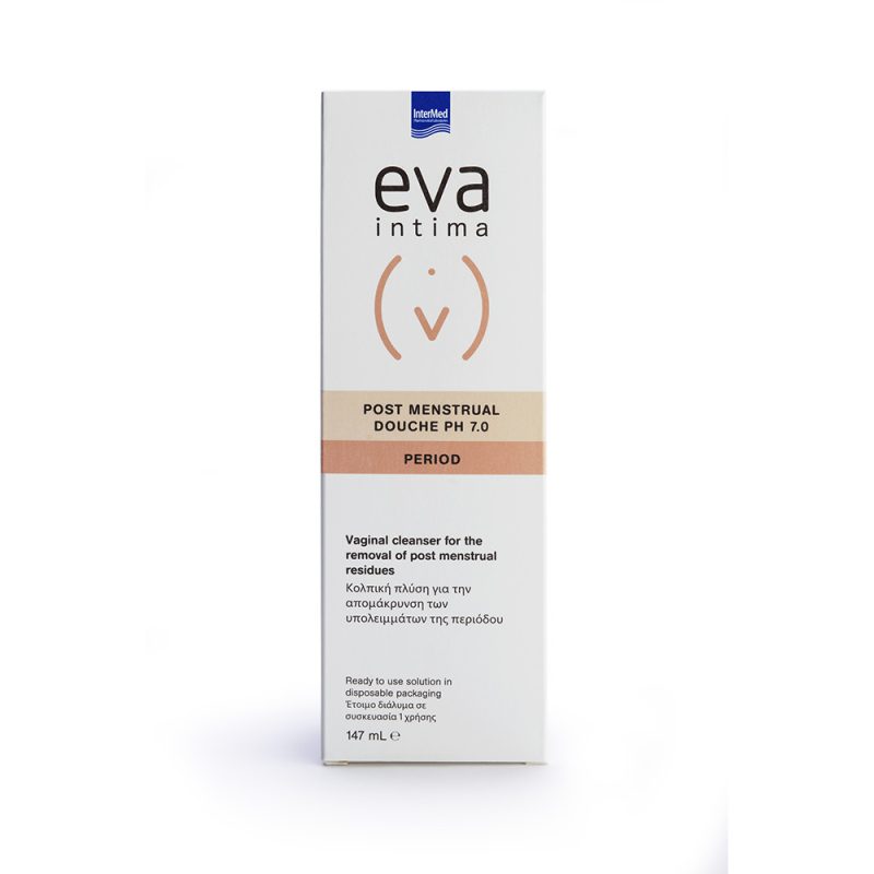 Intermed Eva Intima Post Menstrual Douche pH 7.0 Κολπική Πλύση για την Απομάκρυνση των Υπολειμμάτων της Περιόδου, 147ml