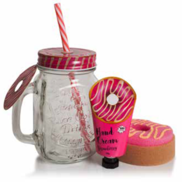 Bath Set Crystal Jar – Donut Strawberry