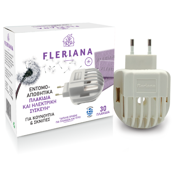 Fleriana Εντομοαπωθητικά Πλακίδια & Ηλεκτρική Συσκευή Για Κουνούπια & Σκνίπες, 30 πλακίδια