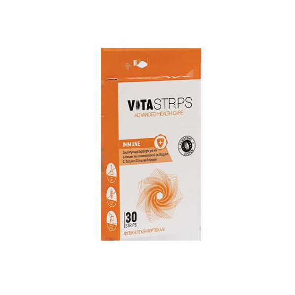 Vitastrips Immune Συμπλήρωμα Διατροφής για Ενίσχυση του Ανοσοποιητικού, 30ταινίες