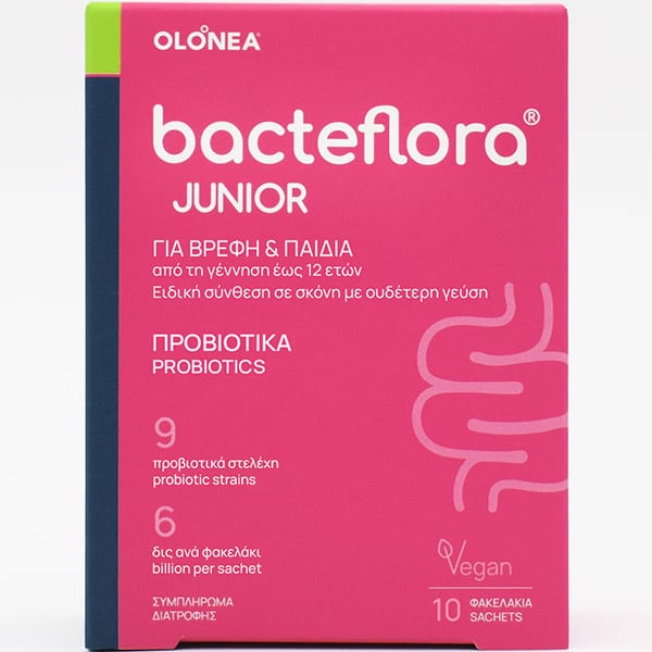 Olonea BacteFlora Junior Προβιοτικά σε Σκόνη με Ουδέτερη Γεύση, 10 φακελάκια