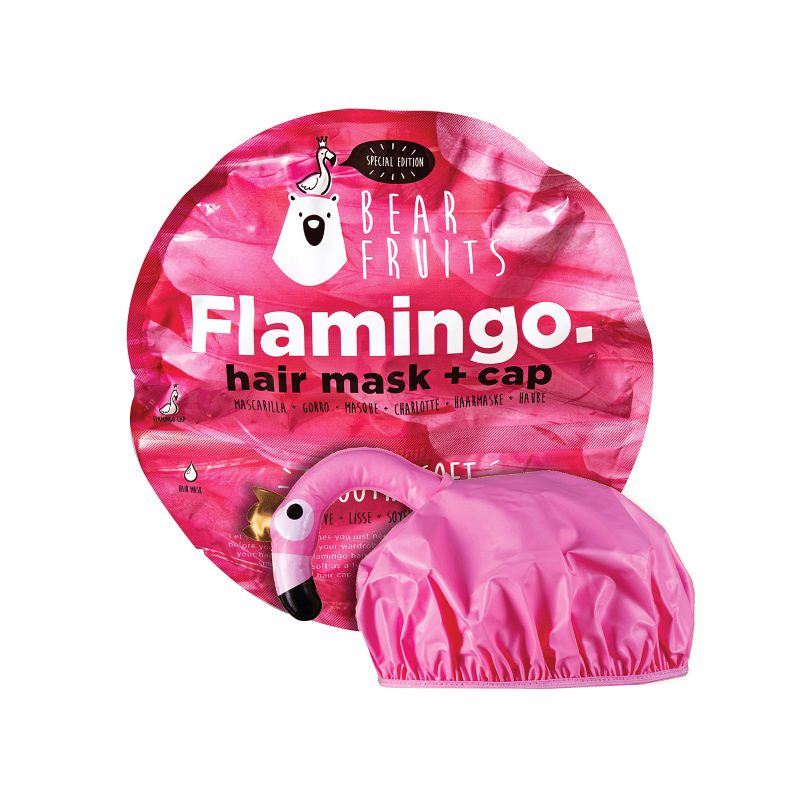 Bear Fruits Flamingo μάσκα μαλλιών με σκουφάκι