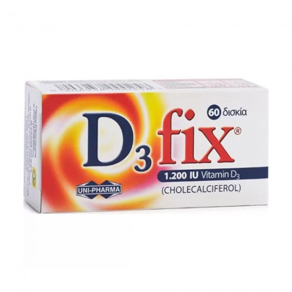 Uni-Pharma D3 Fix Βιταμίνη D3 1.200iu, 60 tabs
