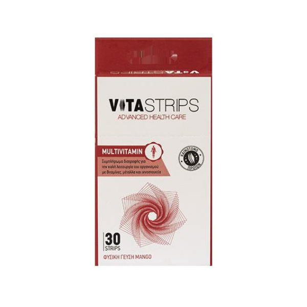 Vitastrips Multivitamin Συπλήρωμα Διατροφής για την Καλή Λειτουργία του Οργανισμού, 30ταινίες
