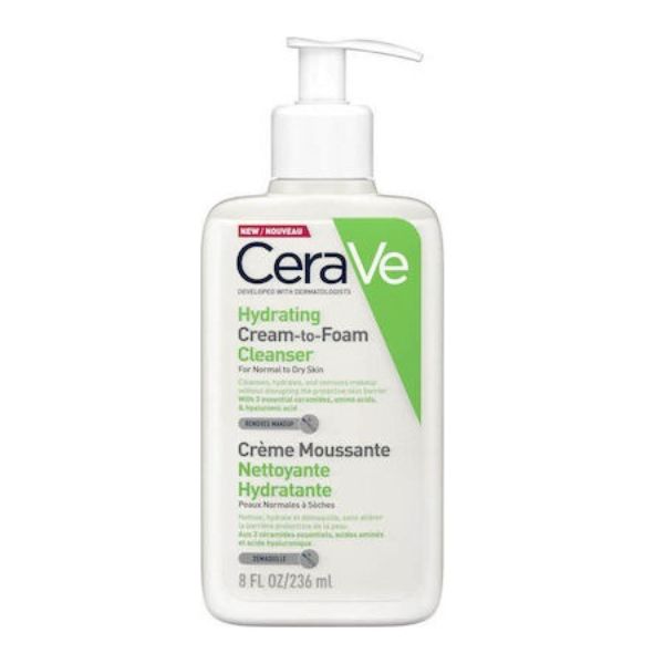Cerave Hydrating Cream-to-Foam Cleanser Normal to Dry Skin, 236ml