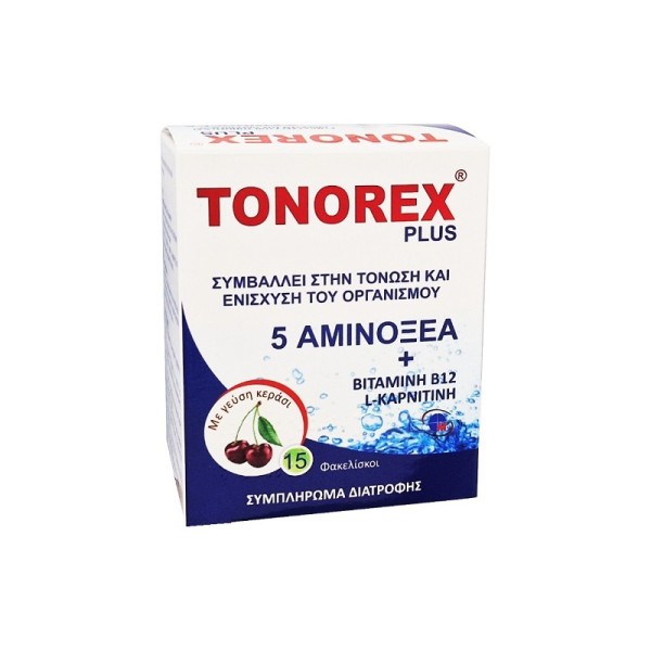 Medichrom Tonorex Plus 15φακελίσκοι.Συμπλήρωμα Διατροφής με 5 Αμινοξέα, Βιταμίνη Β12 & L-Καρνιτίνη.