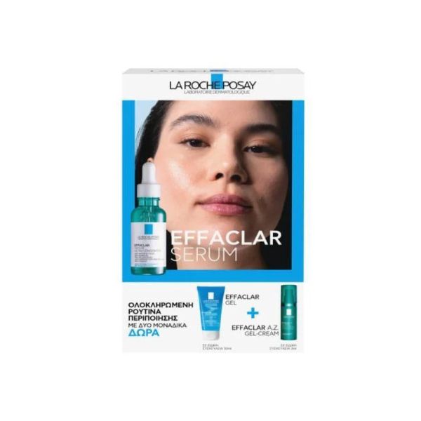 La Roche-Posay Promo Effaclar Serum Ορός κατά των Eπίμονων Aτελειών, Δώρο Effaclar Gel & Effaclar A.Z Gel-Cream