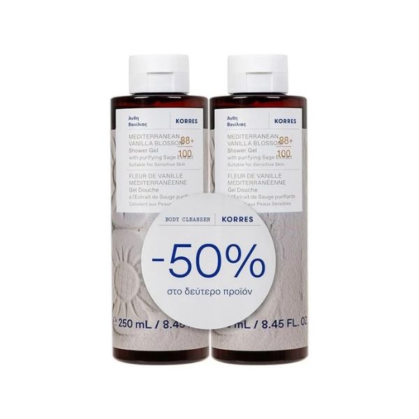 Korres SET Mediterranean Vanilla Blossom Shower Gel, 2x250ml